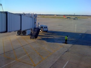 Bush airport shuttle ramp