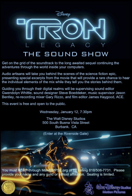 Tron Legacy The Sound Show Invitation to Walt Disney Studios